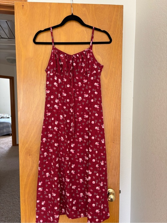 SHEIN Dresses & Skirts - SHEIN Burgundy Floral Midi Dress